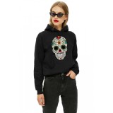 Hanorac dama negru - Sugar Skull Colorful - M