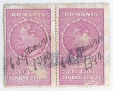 *Romania, lot 1126 cu 2 timbre fiscale generale, pereche, 1940, oblit.