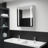 vidaXL Dulap Baie cu Oglindă și LED, 60x14x62cm, Alb/Argintiu, MDF, 3 Rafturi, Montaj pe Perete