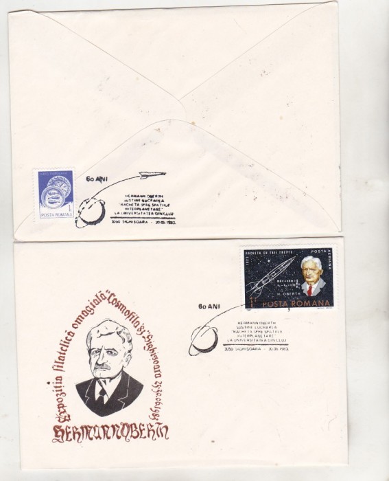 bnk fil Plic ocazional Expofil Cosmofila `83 Sighisoara - Hermann Oberth