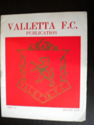 FC Valletta (Malta), revista oficiala fotbal (ianuarie 1974) foto