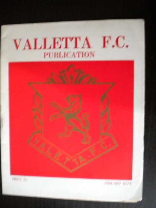 FC Valletta (Malta), revista oficiala fotbal (ianuarie 1974)