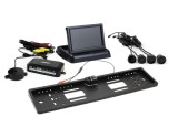 Set senzori de parcare AMiO TFT02 4,3 inch cu camera HD-4LED, afisaj, 4 senzori spate negri, asistent parcare auto cu indicator digital al distantei