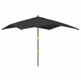 Umbrela de gradina stalp din lemn, negru, 300x300x273 cm GartenMobel Dekor, vidaXL
