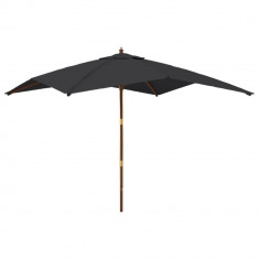 Umbrela de gradina stalp din lemn, negru, 300x300x273 cm GartenMobel Dekor