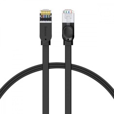 PATCH CORD UTP Baseus Cat6, fire din cupru, flat cable, viteza maxima 1 Gbps, PVC, 3m, negru &quot;PCWL-C01&quot; (timbru verde 0.08 lei) - 6953156217