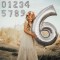 Balon cifra gigant, folie argintie, inaltime 102 cm, aniversare - Model 0
