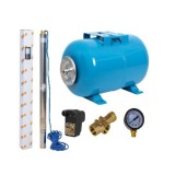 Set Hidrofor 50L cu Pompa Submersibila IBO Dambat 3.5SDM3-15, 1.1kW, 105 l/min, H Refulare 90 m, cablu 20 m