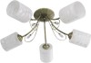Lustra Alama si Alb Erste Morrison 5xE27 60W, Abajur Sticla, 610x280mm
