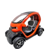 Macheta Renault Twizy portocalie replica metal cu usi deschise si mecanism pull back fara cutie proprie