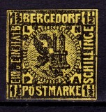 Cumpara ieftin ✅ (S45) Germania veche - Bergedorf 1861 &quot; Stema &quot; 1 1/2S , Michel nr. 3 , neautentificat, pare a fi reimpresiune Moens 1872/1887 ? , mint negumat