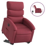 Cumpara ieftin Fotoliu electric rabatabil cu ridicare, rosu vin, textil