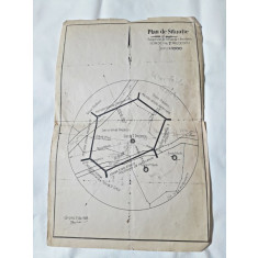 Harta, Plan de Situatie al Poligonului de Influenta si Anuntarea Sondei nr.7 Predescu, 1945