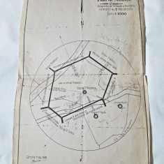 Harta, Plan de Situatie al Poligonului de Influenta si Anuntarea Sondei nr.7 Predescu, 1945