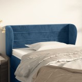 vidaXL Tăblie pat cu aripioare albastru &icirc;nchis 93x23x78/88 cm textil