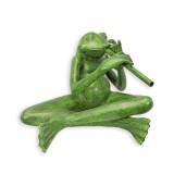 Broasca cantand la flaut-statueta din bronz TBB-171