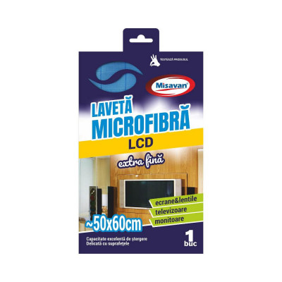 Laveta din Microfibra Extra Fina pentru LCD Misavan, 40x40 cm, Lavete Microfibra, Lavete Fine, Laveta Fina, Laveta LCD, Lavete LCD, Lavete Mobila, Lav foto