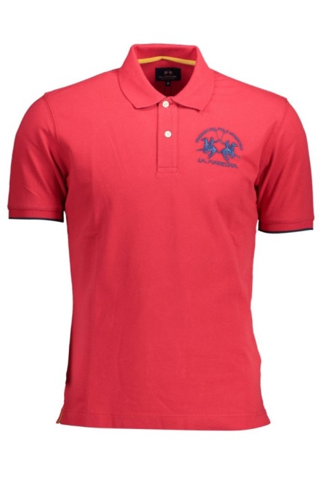 La Martina Tricou polo barbati, cu imprimeu, Regular Fit, Rosu, M