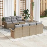 VidaXL Set de canapele pentru grădină 8 pcs Bej, Gri 55 x 55 x 37 cm