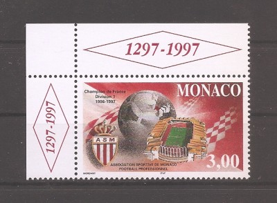 Monaco 1997 - Monaco, campion de fotbal al Franței, 1996-1997, MNH foto
