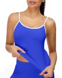Tricou fără m&acirc;neci pentru femei cu sutien integrat detașabil, bretele reglabile &ndash; Sweet Blue M