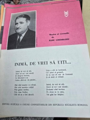 Partitura, Inima de vrei sa uiti - Radu Gheorghiu foto