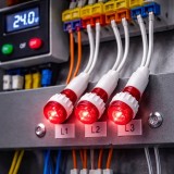 Indicator LED Rosu 24V DC Panou 9,5mm cu Fire 20Cm, Set 10 Bucati