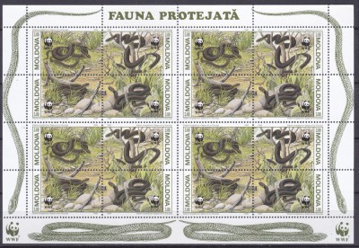 DB1 Fauna WWF Moldova Serpi MS MNH foto