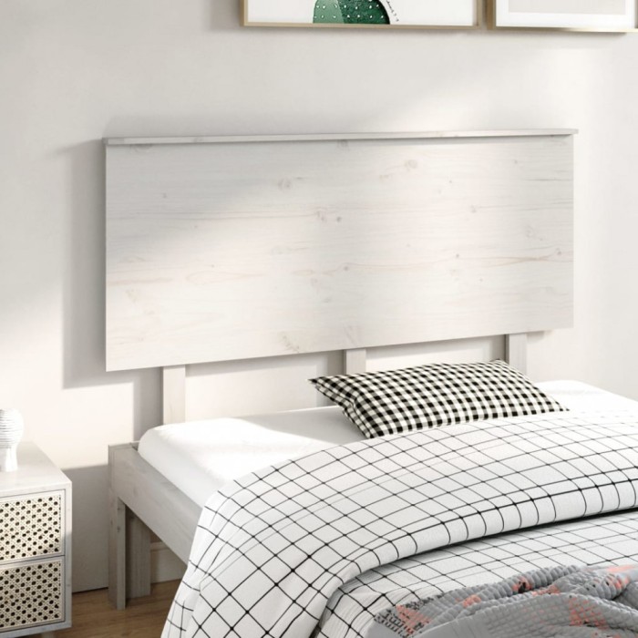 vidaXL Tăblie de pat, alb, 139x6x82,5 cm, lemn masiv de pin 819166