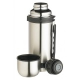 Termos din inox, capacitate 1000ml, cu buton Safe Lock, capac tip pahar, mentine lichidele calde pentru 12 h si reci pentru 24 h, argintiu