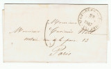 France 1847 Postal History Rare Cover TYPE 14 ST GEORGES to PARIS D.824