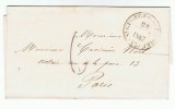 France 1847 Postal History Rare Cover TYPE 14 ST GEORGES to PARIS D.824