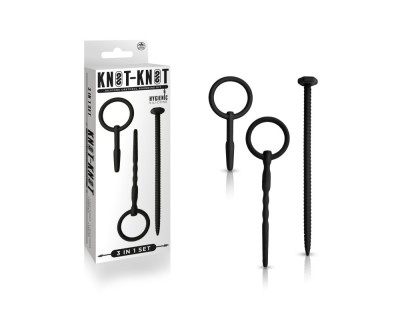 Set Dilatatoare Uretrale Knot-Knot Silicone Urethral Sounding Kit I, Negru foto