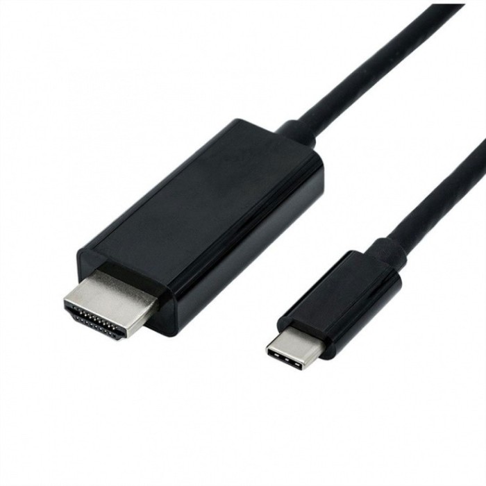 Cablu USB tip C la HDMI 4K60 Hz T-T 5m Negru, Roline 11.04.5843