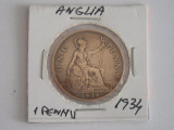 M3 C50 - Moneda foarte veche - Anglia - one penny - 1934, Europa
