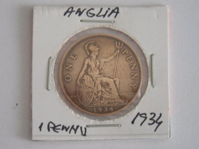 C50 - Moneda foarte veche - Anglia - one penny - 1934 foto