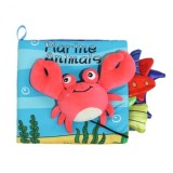 Carte Senzoriala, Cyrax, pentru Bebelusi, 15x16x4 cm, cu Animalute, 3D, Cu Sunete si Fosnete, 0-3 Ani, Model Crab, Multicolor