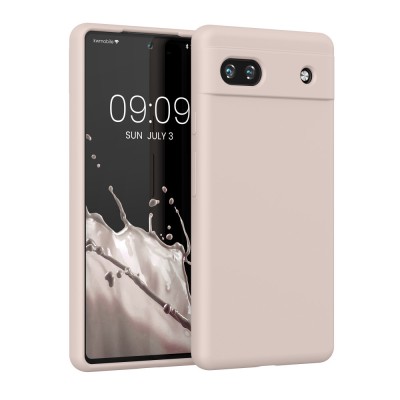 Husa Kwmobile pentru Google Pixel 6a, Silicon, Crem, 57815.225 foto