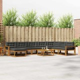 vidaXL Set de canapele de exterior cu pernă 9 pcs Natural și Antracit 3368040