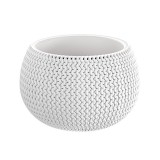 Ghiveci Decorativ Rotund Prosperplast Splofy Alb 23.9cm x 16.1cm, Interior/Exterior