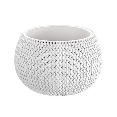 Ghiveci decorativ de flori, Prosperplast, Splofy, rotund, alb, 23.9x16.1 cm GartenVIP DiyLine foto