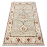 Covor de lana SOHO 477.11.LA100 OSTA - Boho, cadru, natural bej / teracotă, 240x340 cm