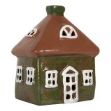 Cumpara ieftin Candela Craciun Casuta ceramica multicolora 12x9x14 cm