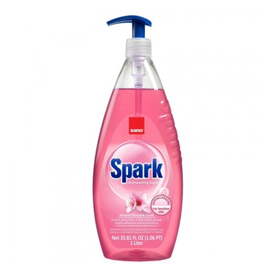 Detergent lichid pentru vase Sano Spark, parfum migdale, 1 L foto