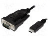 Cablu D-Sub 9pin mufa, USB C mufa, USB 1.1, USB 2.0, lungime 1.2m, negru, LOGILINK - AU0051
