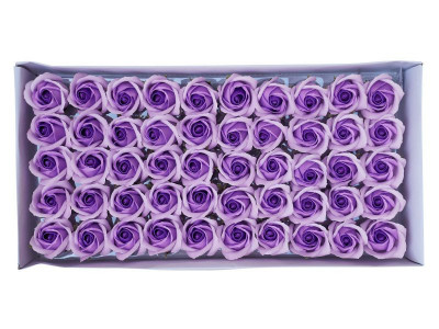 Trandafiri sapun bicolor pentru aranjamente florale set 50 buc foto