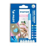 Set markere cu vopsea Pilot Pintor Pastel EF culori pastelate 0.7mm Set Pintor pastel mix 6 culori EF Pilot