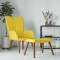 vidaXL Scaun relaxare cu taburet, galben muștar, catifea 327673