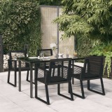 VidaXL Set mobilier de grădină, 5 piese, negru, ratan PVC