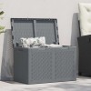 Cutie de depozitare pentru grădină, gri, 180 L, PP ratan